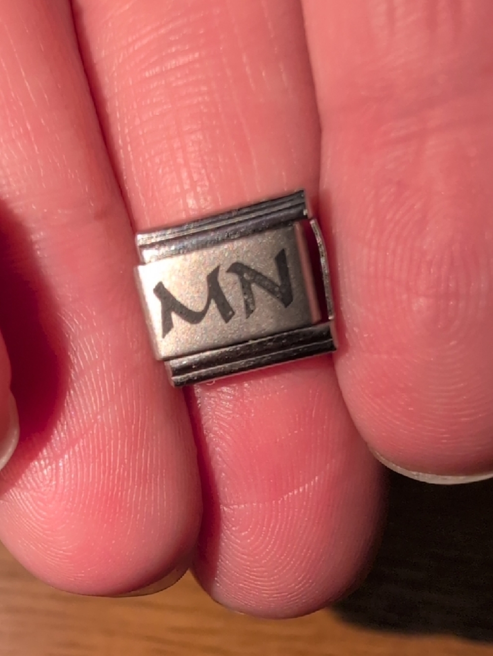 ❤️‍🔥10/$10❤️‍🔥 'MN' Minnesota State Engraved Silver Italian Charm Link